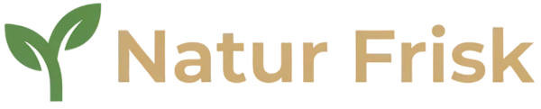 Create a modern, minimalist logo with both an icon and text for a brand called “Natur Frisk”, an online store focused on natural health and wellness products. The logo should include a simple, elegant icon inspired by nature (such as a leaf, plant, sprout, drop, or abstract organic symbol) combined with clean, readable typography for the brand name “Natur Frisk”. The style should be Scandinavian, premium, and timeless — calm, natural, and trustworthy. Use a natural color palette with shades of green, beige,